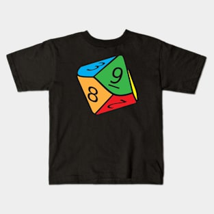 d10 Dice RPG Shirt | Multi Color Design Kids T-Shirt